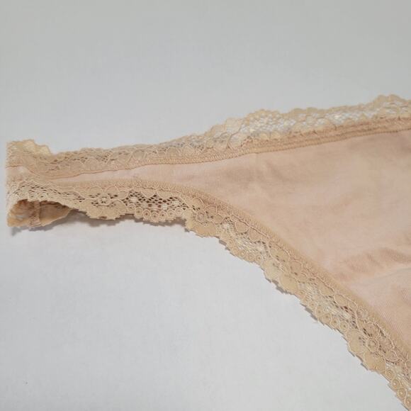 Jenni Women's Lace-Trim Thong Underwear Panties Chai NWT Size Large - Picture 3 of 5